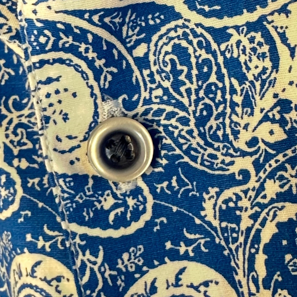 Robert Graham Mens Blue White Paisley Button Down Shirt Classic Fit XL Cotton - Picture 5 of 12
